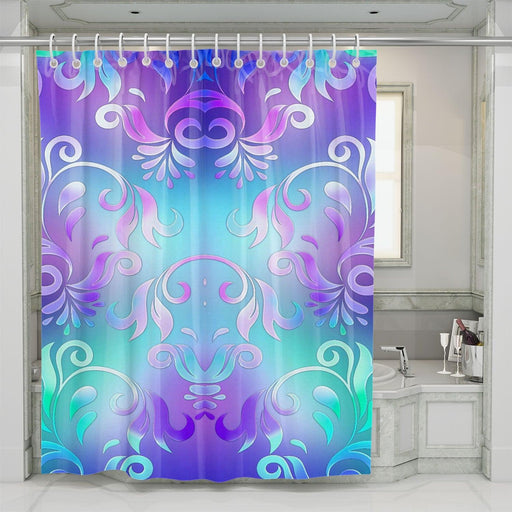 cold color floral theme shower curtains