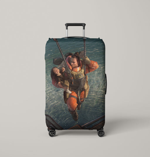 child and gibraltar above the sea Luggage Covers | Suitcase