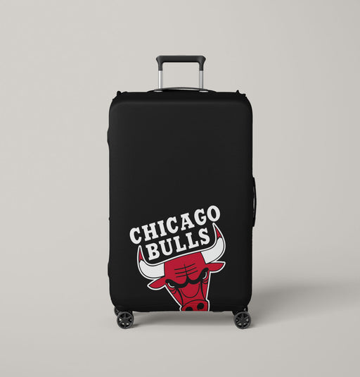 chicago bulls logo black Luggage Covers | Suitcase