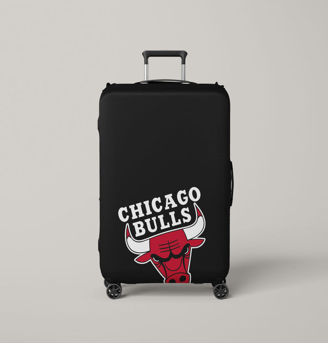 chicago bulls logo black Luggage Covers | Suitcase