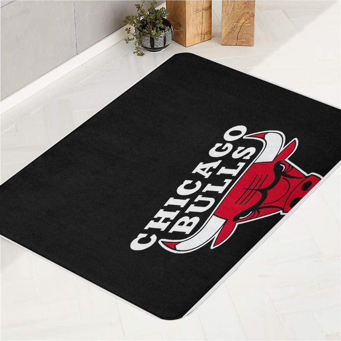 chicago bulls logo black bath rugs