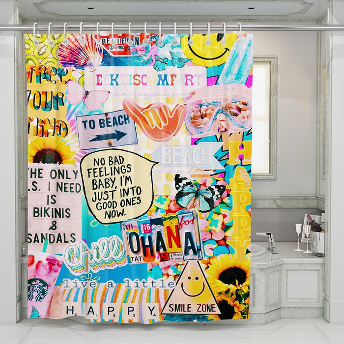 collage pop tumblr shower curtains