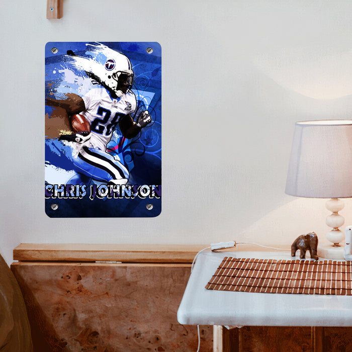 chris johnson bring the ball player nfl brush Poster Metal print wall art