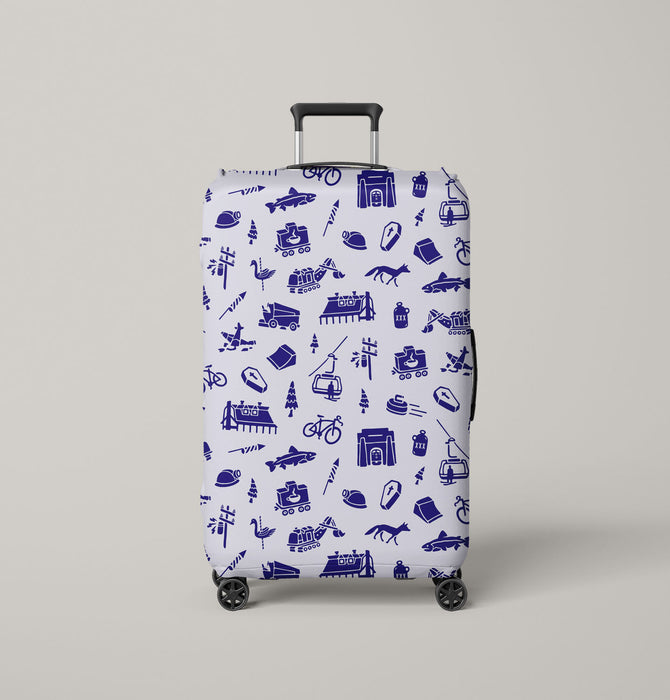 collective pattern for winter and christmas Luggage Cover | suitcase