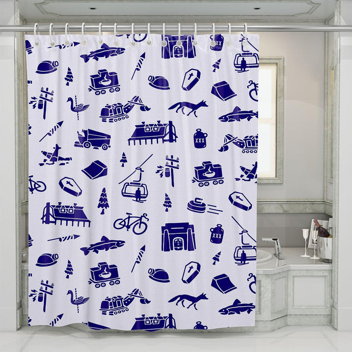 collective pattern for winter and christmas shower curtains