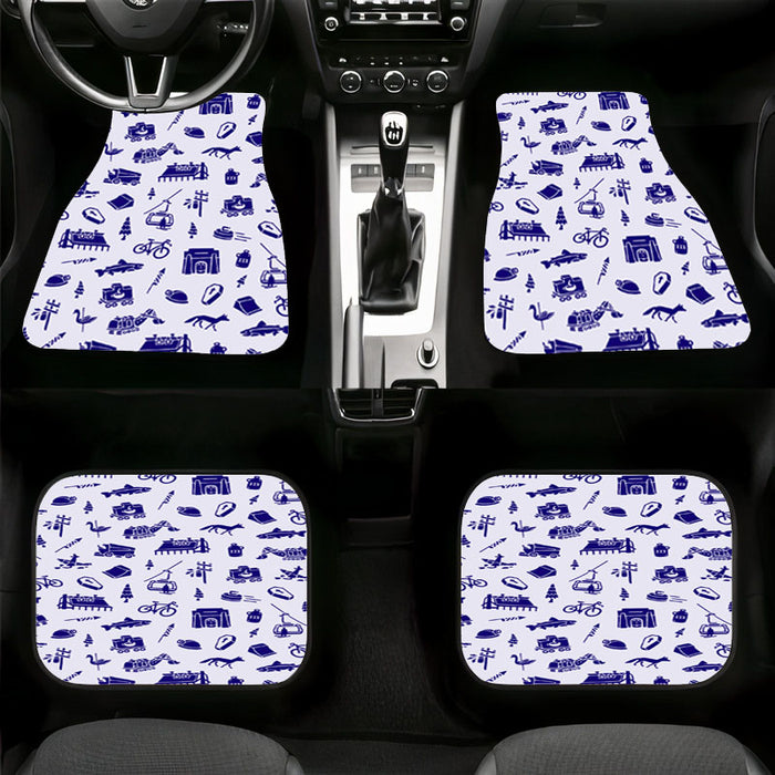 collective pattern for winter and christmas Car floor mats Universal fit