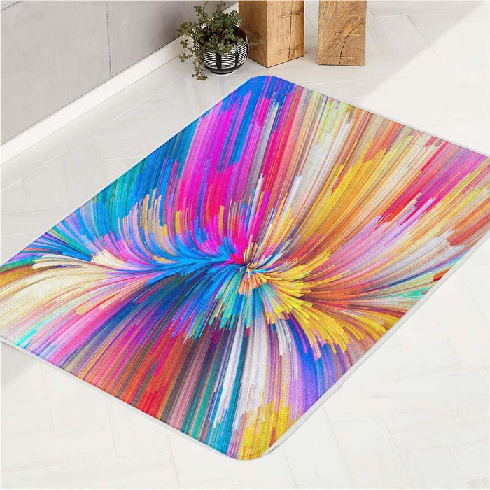 color rainbow explode pattern bath rugs