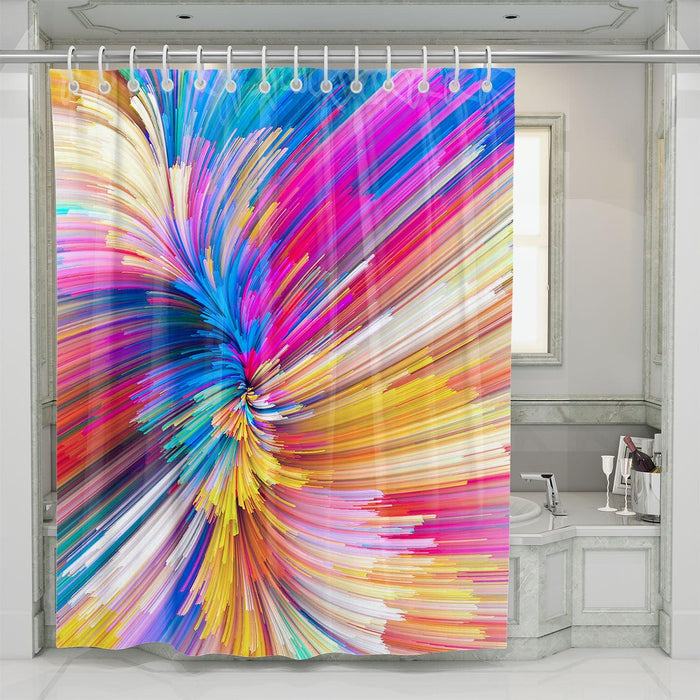 color rainbow explode pattern shower curtains