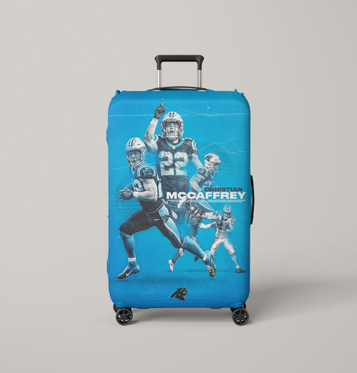 christian mccaffrey by carolina panthers Luggage Covers | Suitcase