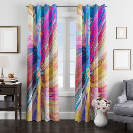 color rainbow explode pattern window Curtain