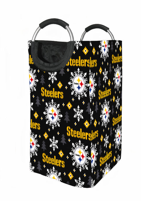 christmas pittsburgh steelers pattern Laundry Hamper | Laundry Basket