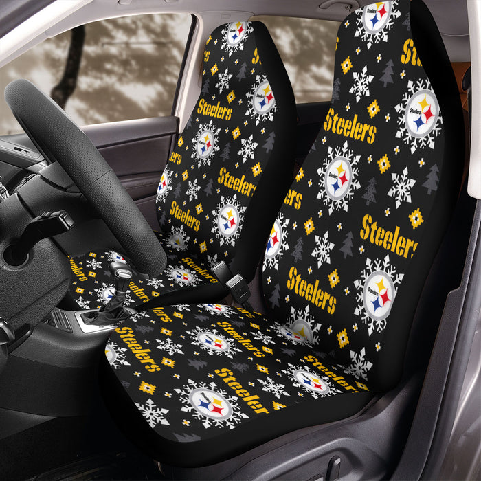 christmas pittsburgh steelers pattern Car Seat Covers