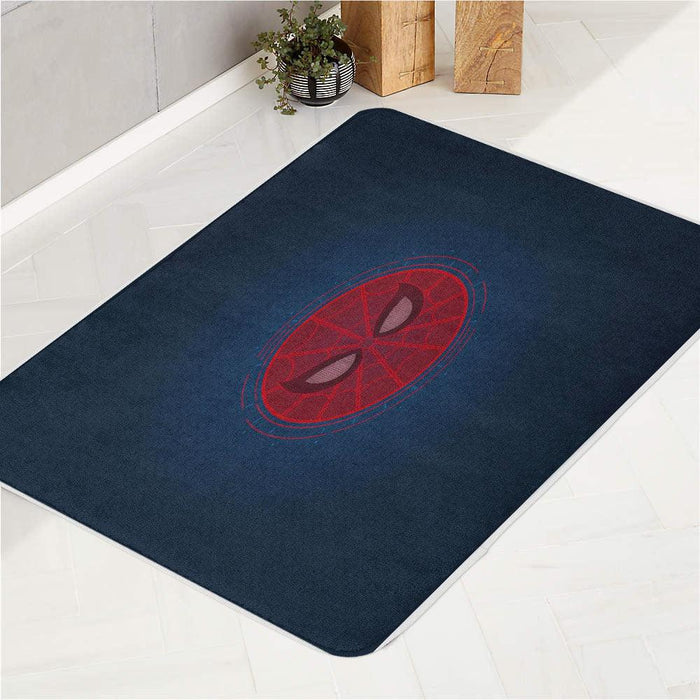 circle icon of spiderman far from home bath rugs