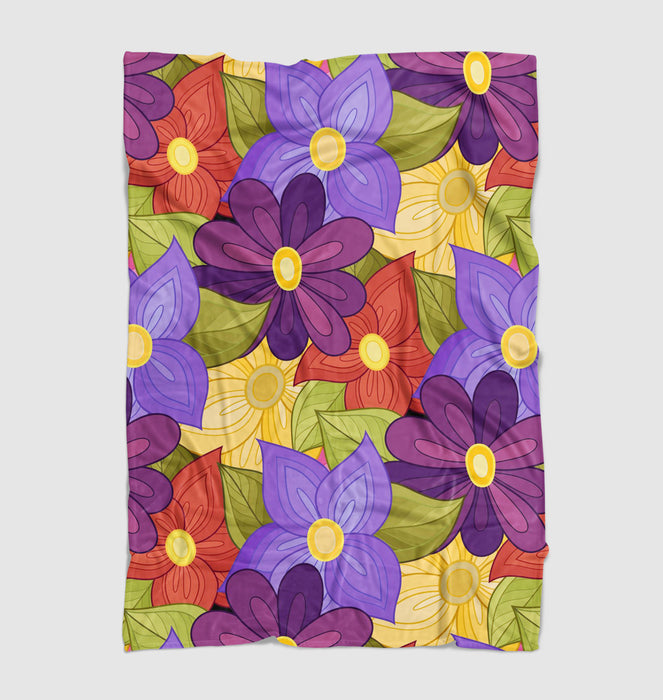 colorful flower blossom together Ultra soft fleece blanket