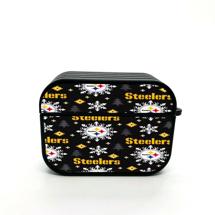 christmas pittsburgh steelers pattern airpod case