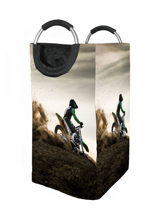 cinematic motocross scene Laundry Hamper | Laundry Basket