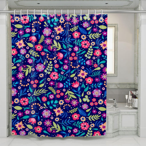 colorful flowers pattern theme shower curtains