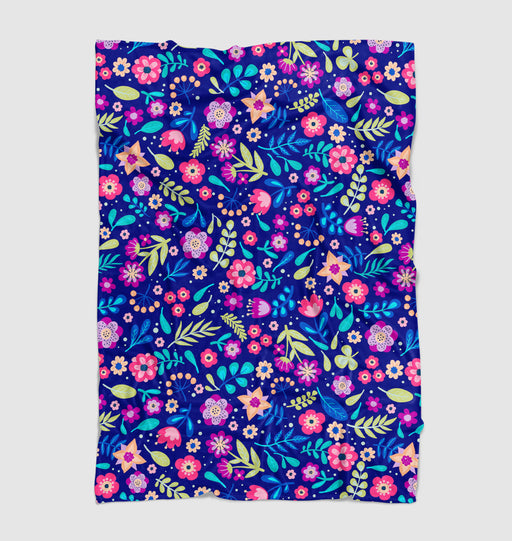 colorful flowers pattern theme Ultra soft fleece blanket