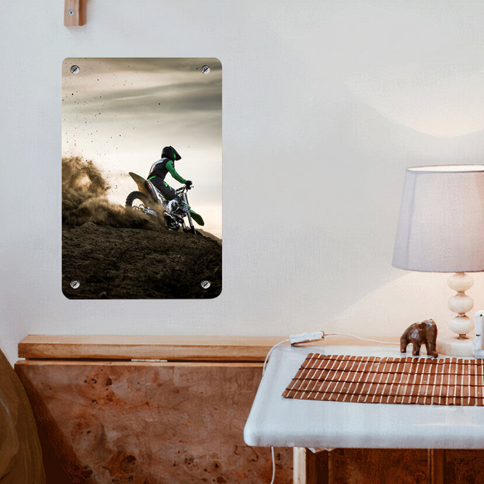 cinematic motocross scene Poster Metal print wall art