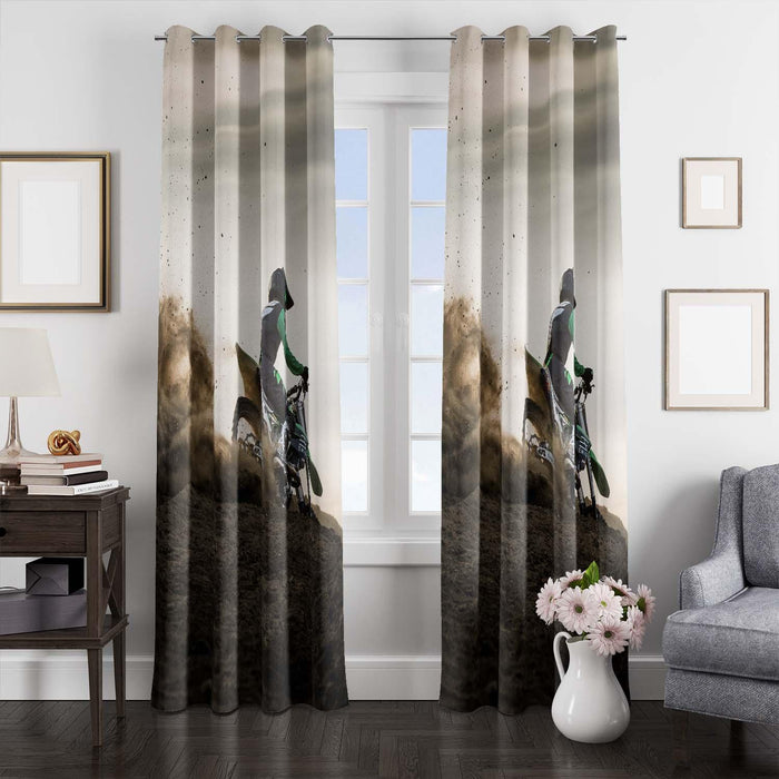 cinematic motocross scene window Curtain