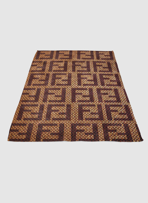 fendi brown soft fleece blanket