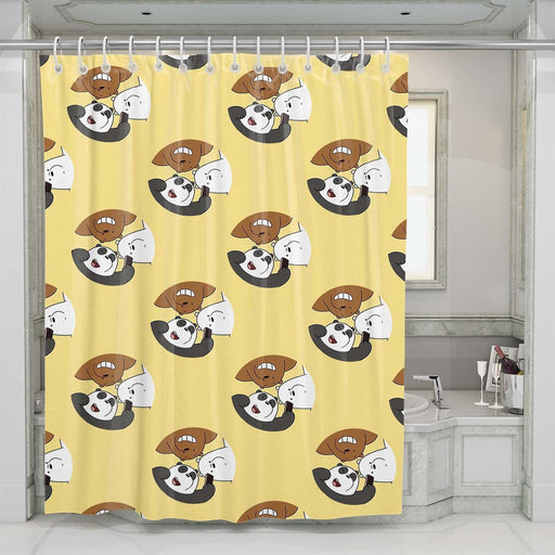 circle pattern we bare bears shower curtains