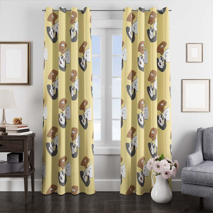 circle pattern we bare bears window curtains