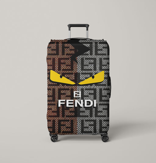 fendi roma brown grey pattern Luggage Cover | suitcase