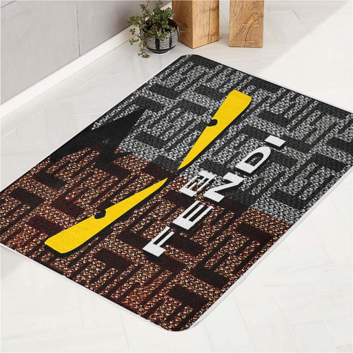 fendi roma brown grey pattern bath rugs