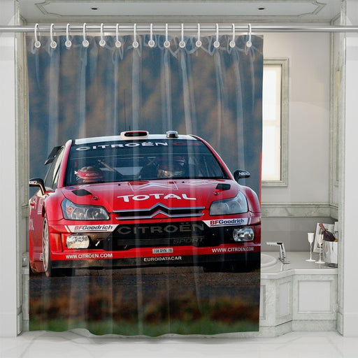 citroen total car racing shower curtains