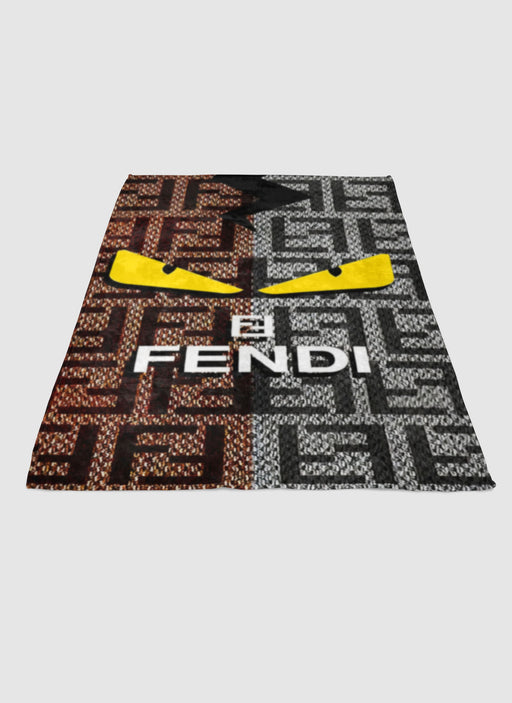 fendi roma brown grey pattern soft fleece blanket