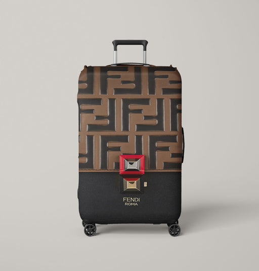 fendi roma brown pattern Luggage Cover | suitcase
