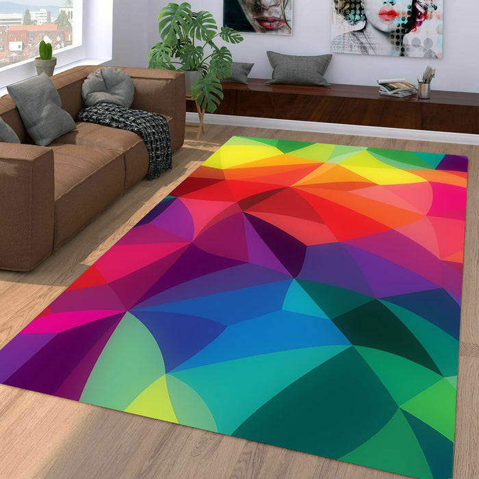 colors rainbow asymmetric pattern Living room carpet rugs