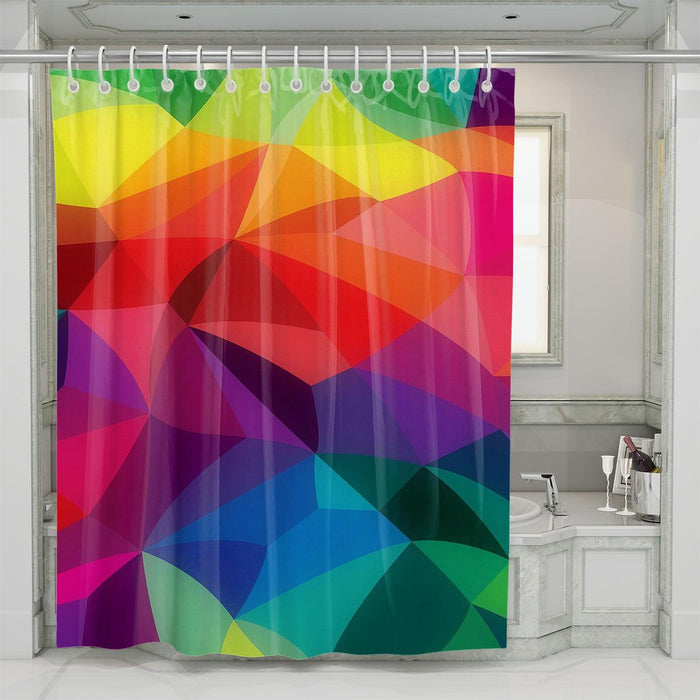 colors rainbow asymmetric pattern shower curtains