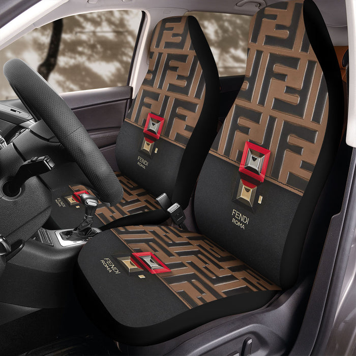 FENDI ROMA BROWN PATTERN Car Seat Covers