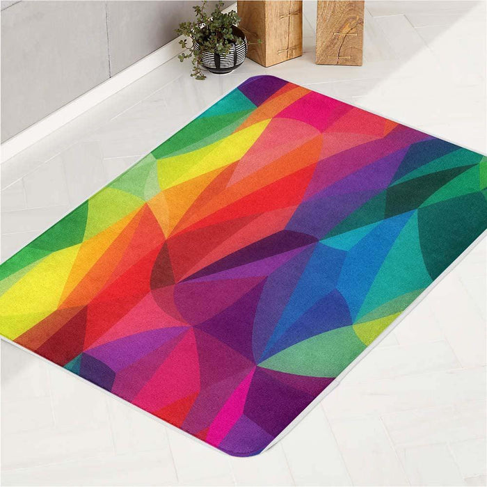 colors rainbow asymmetric pattern bath rugs