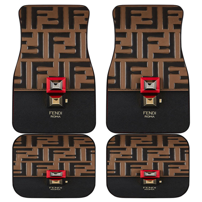 FENDI ROMA BROWN PATTERN Car floor mats Universal fit