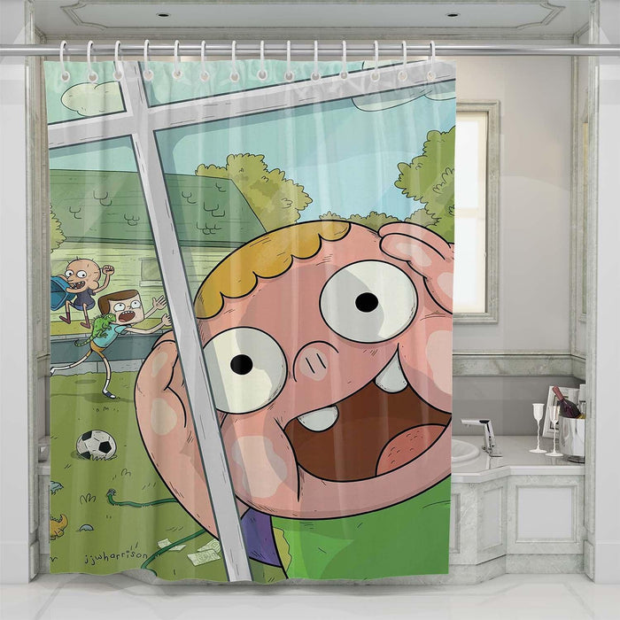 clarence animation cartoon shower curtains