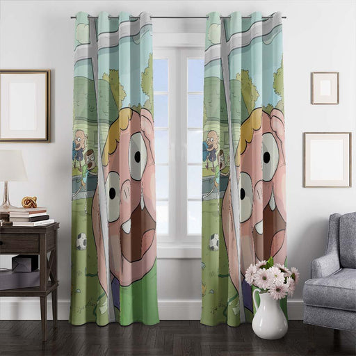 clarence animation cartoon window curtains