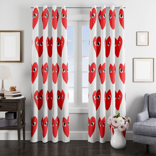 comme des garcons play red logo window Curtain
