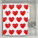 comme des garcons play red logo shower curtains