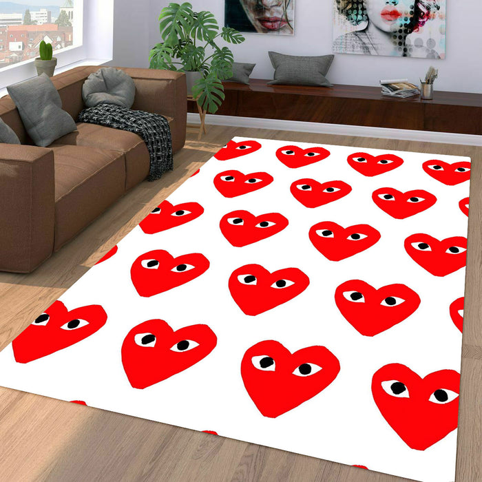 comme des garcons play red logo Living room carpet rugs