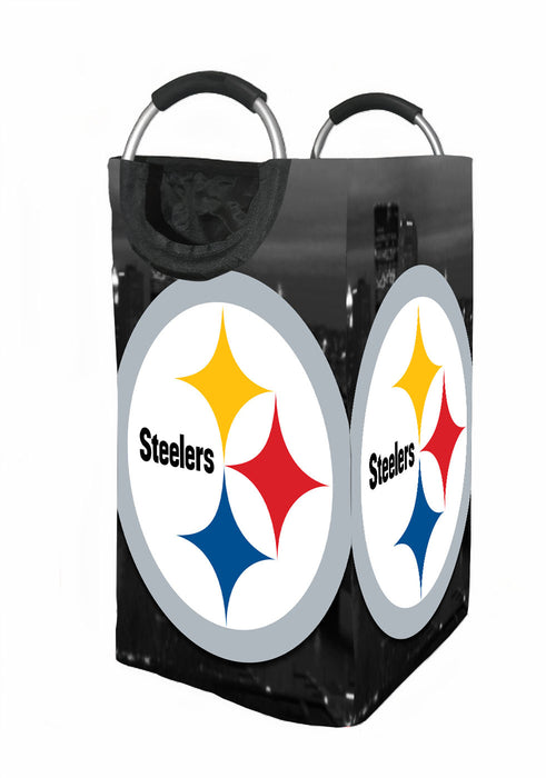 city monochrome steelers football Laundry Hamper | Laundry Basket