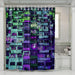 concept cyberpunk building dystopian shower curtains