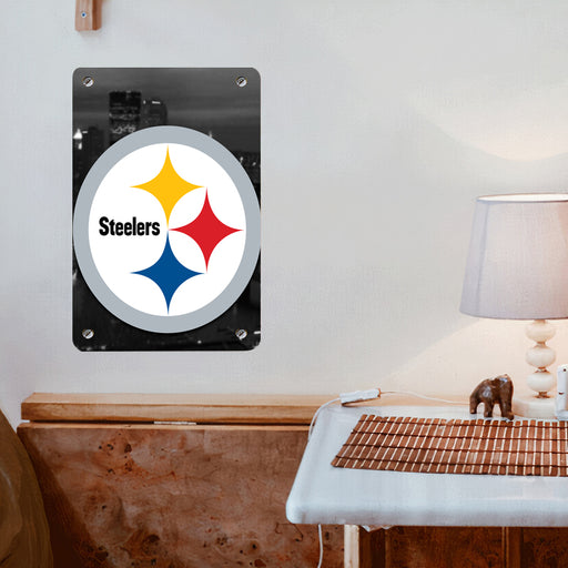 city monochrome steelers football Poster Metal print wall art