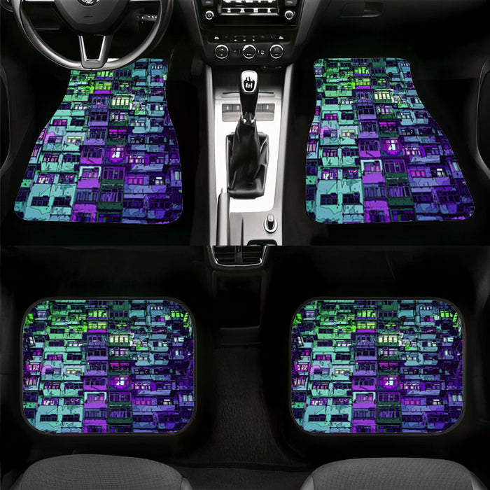 concept cyberpunk building dystopian Car floor mats Universal fit