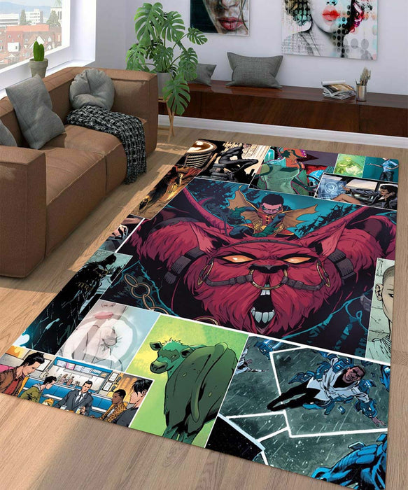 collage art comic dc Living room carpet rugs