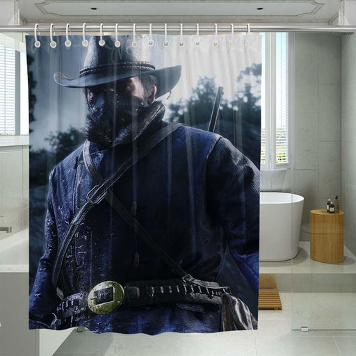 collage art thrasher shower curtains