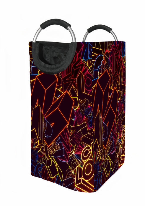 cool colorful neon light retro Laundry Hamper | Laundry Basket