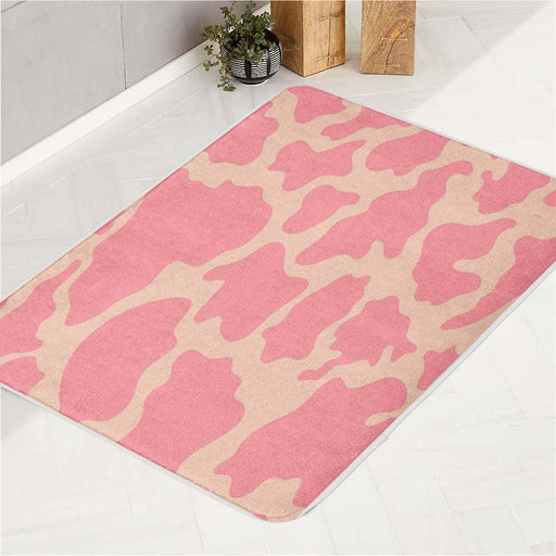 cow pink pattern abstract bath rugs